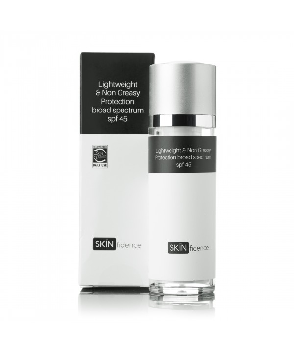 Light weight & Non greasy protection broad spectrum SPF 45
